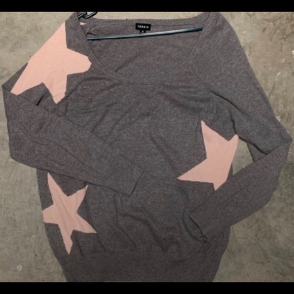 Torrid Grey Pink Star Sweatshirt 2 - Picture 2 of 3